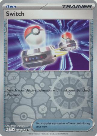 Switch 194/198 SV Scarlet and Violet Base Set Reverse Holo Common Trai Kawaii Collector Switch 194/198 SV Scarlet and Violet Base Set Reverse Holo Common Trai Kawaii Collector