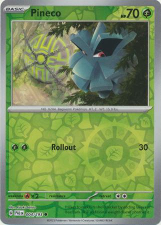 Pineco 004/193 SV Paldea Evolved Reverse Holo Common Pokemon Card TCG Near Mint