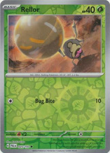 Rellor 025/193 SV Paldea Evolved Reverse Holo Common Pokemon Card TCG Near Mint