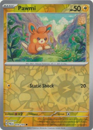 Pawmi 074/193 SV Paldea Evolved Reverse Holo Common Pokemon Card TCG Near Mint