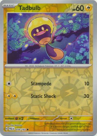 Tadbulb 078/193 SV Paldea Evolved Reverse Holo Common Pokemon Card TCG Near Mint