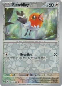 Fletchling 163/193 SV Paldea Evolved Reverse Holo Common Pokemon Card TCG Near Mint