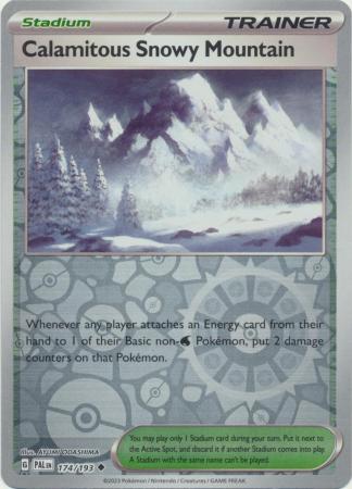 Calamitous Snowy Mountain 174/193 SV Paldea Evolved Reverse Holo Uncommon Trainer Pokemon Card TCG Near Mint