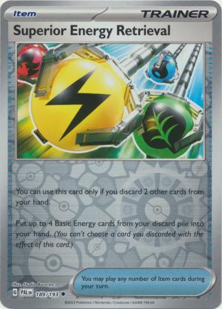 Superior Energy Retrieval 189/193 SV Paldea Evolved Reverse Holo Uncommon Trainer Pokemon Card TCG Near Mint
