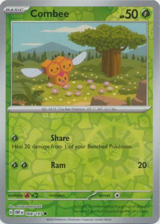 Combee 008/197 SV Obsidian Flames Reverse Holo Common Pokemon Card TCG Near Mint
