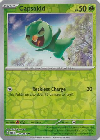 Capsakid 023/197 SV Obsidian Flames Reverse Holo Common Pokemon Card TCG Near Mint