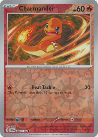 Charmander 026/197 SV Obsidian Flames Reverse Holo Common Pokemon Card TCG Near Mint