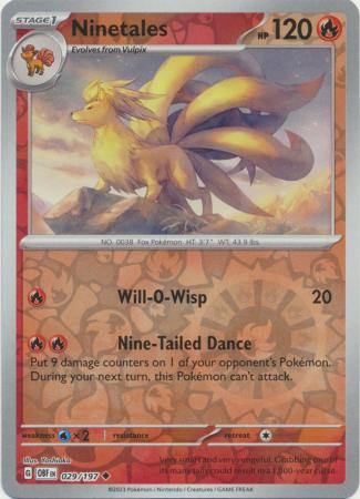 Ninetales 029/197 SV Obsidian Flames Reverse Holo Uncommon Pokemon Card TCG Near Mint 