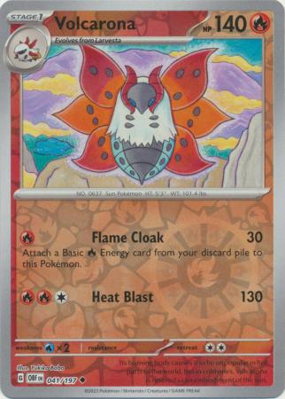 Volcarona 041/197 SV Obsidian Flames Reverse Holo Uncommon Pokemon Card TCG Near Mint 