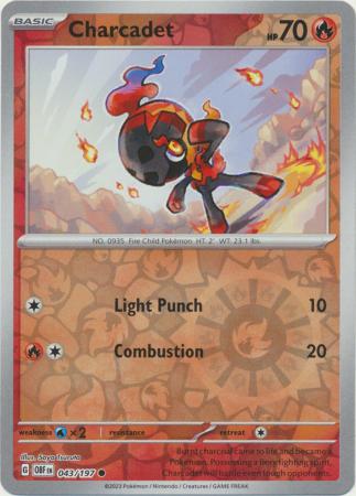 Charcadet 043/197 SV Obsidian Flames Reverse Holo Common Pokemon Card TCG Near Mint