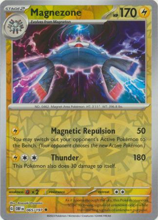 Magnezone 065/197 SV Obsidian Flames Reverse Holo Uncommon Pokemon Card TCG Near Mint 