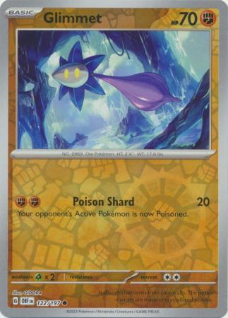 Glimmet 122/197 SV Obsidian Flames Reverse Holo Common Pokemon Card TCG Near Mint