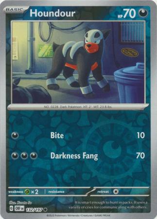 Houndour 132/197 SV Obsidian Flames Reverse Holo Common Pokemon Card TCG Near Mint