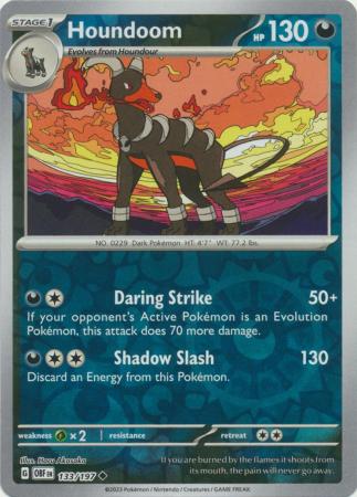 Houndoom 133/197 SV Obsidian Flames Reverse Holo Uncommon Pokemon Card TCG Near Mint 