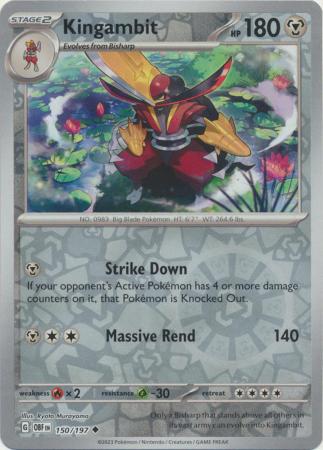 Kingambit 150/197 SV Obsidian Flames Reverse Holo Uncommon Pokemon Card TCG Near Mint 