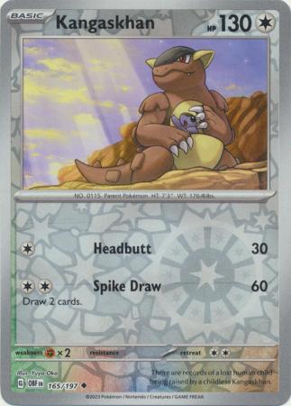 Kangaskhan 165/197 SV Obsidian Flames Reverse Holo Uncommon Pokemon Card TCG Near Mint 