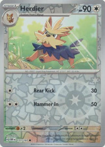 Herdier 171/197 SV Obsidian Flames Reverse Holo Common Pokemon Card TCG Near Mint