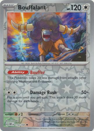 Bouffalant 174/197 SV Obsidian Flames Reverse Holo Uncommon Pokemon Card TCG Near Mint 