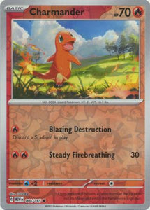 Charmander 004/165 SV 151 Set Reverse Holo Common Pokemon Card TCG Near Mint