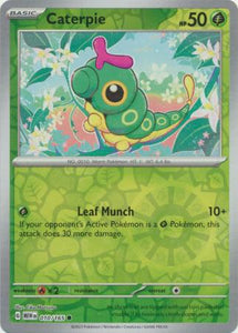 Caterpie 010/165 SV 151 Set Reverse Holo Common Pokemon Card TCG Near Mint