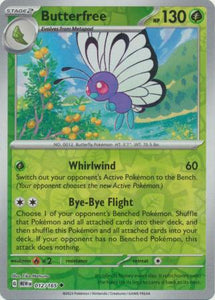 Butterfree 012/165 SV 151 Set Reverse Holo Uncommon Pokemon Card TCG Near Mint 