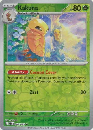 Kakuna 014/165 SV 151 Set Reverse Holo Common Pokemon Card TCG Near Mint