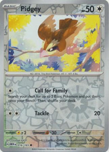 Pidgey 016/165 SV 151 Set Reverse Holo Common Pokemon Card TCG Near Mint