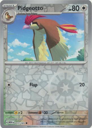 Pidgeotto 017/165 SV 151 Set Reverse Holo Common Pokemon Card TCG Near Mint