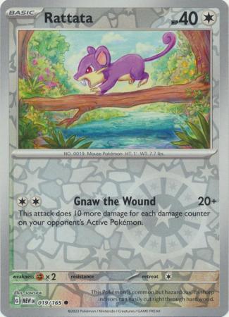 Rattata 019/165 SV 151 Set Reverse Holo Common Pokemon Card TCG Near Mint