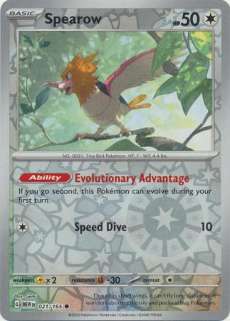 Spearow 021/165 SV 151 Set Reverse Holo Common Pokemon Card TCG Near Mint