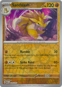 Sandslash 028/165 SV 151 Set Reverse Holo Uncommon Pokemon Card TCG Near Mint 