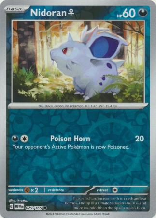 Nidoran♀ 029/165 SV 151 Set Reverse Holo Common Pokemon Card TCG Near Mint