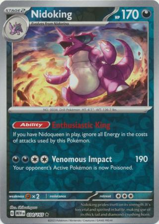 Nidoking 034/165 SV 151 Set Reverse Holo Rare Pokemon Card TCG Near Mint