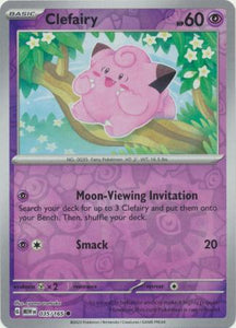 Clefairy 035/165 SV 151 Set Reverse Holo Common Pokemon Card TCG Near Mint