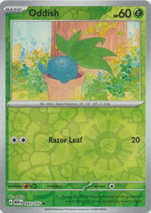 Oddish 043/165 SV 151 Set Reverse Holo Common Pokemon Card TCG Near Mint