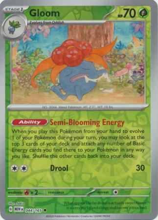 Gloom 044/165 SV 151 Set Reverse Holo Uncommon Pokemon Card TCG Near Mint