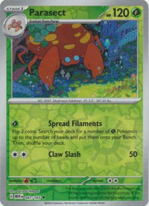 Parasect 047/165 SV 151 Set Reverse Holo Uncommon Pokemon Card TCG Near Mint 