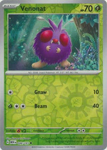 Venonat 048/165 SV 151 Set Reverse Holo Common Pokemon Card TCG Near Mint