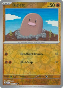 Diglett 050/165 SV 151 Set Reverse Holo Common Pokemon Card TCG Near Mint