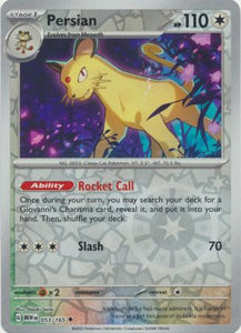 Persian 053/165 SV 151 Set Reverse Holo Uncommon Pokemon Card TCG Near Mint 