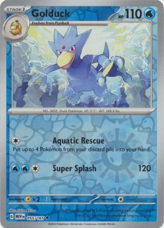 Golduck 055/165 SV 151 Set Reverse Holo Uncommon Pokemon Card TCG Near Mint 