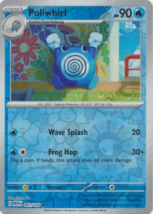 Poliwhirl 061/165 SV 151 Set Reverse Holo Common Pokemon Card TCG Near Mint