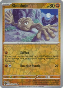 Geodude 074/165 SV 151 Set Reverse Holo Common Pokemon Card TCG Near Mint