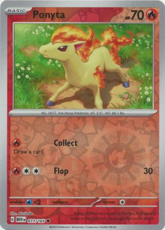 Ponyta 077/165 SV 151 Set Reverse Holo Common Pokemon Card TCG Near Mint