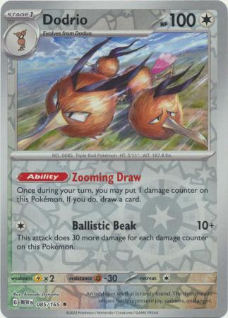 Dodrio 085/165 SV 151 Set Reverse Holo Rare Pokemon Card TCG Near Mint