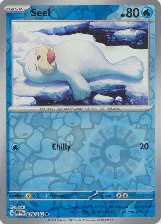 Seel 086/165 SV 151 Set Reverse Holo Common Pokemon Card TCG Near Mint