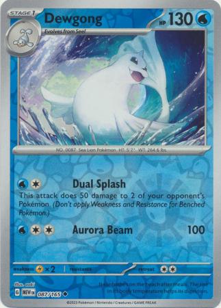 Dewgong 087/165 SV 151 Set Reverse Holo Uncommon Pokemon Card TCG Near Mint 