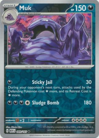 Muk 089/165 SV 151 Set Reverse Holo Uncommon Pokemon Card TCG Near Mint 