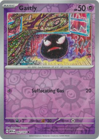 Gastly 092/165 SV 151 Set Reverse Holo Common Pokemon Card TCG Near Mint