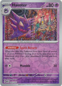 Haunter 093/165 SV 151 Set Reverse Holo Uncommon Pokemon Card TCG Near Mint 